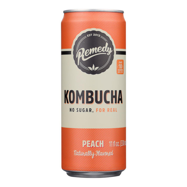 Remedy - Kombucha Peach - Case Of 12-11 Fz