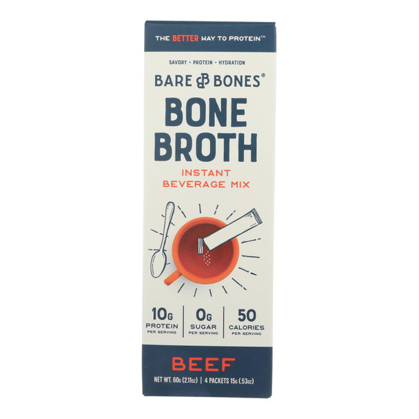 Bare Bones Broth - Bone Broth Bf Instnt Stk - Case Of 8-2.12 Oz