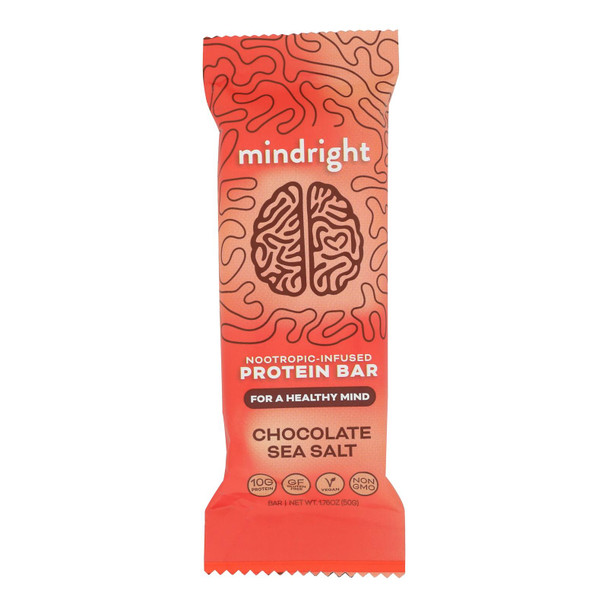 Mindright - Bar Chocolate Sea Salt - Case Of 12 - 1.76 Ounces