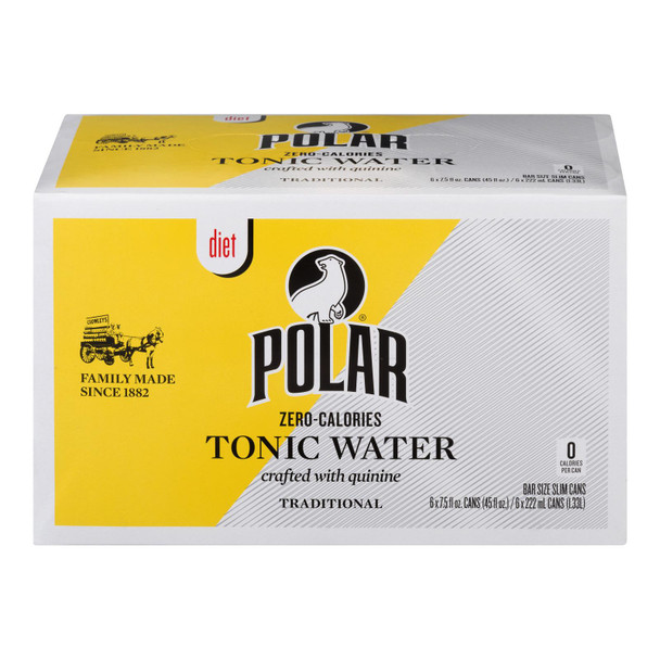 Polar Beverages - Tonic Water Diet 6pk - Case Of 4-6/7.5 Fz