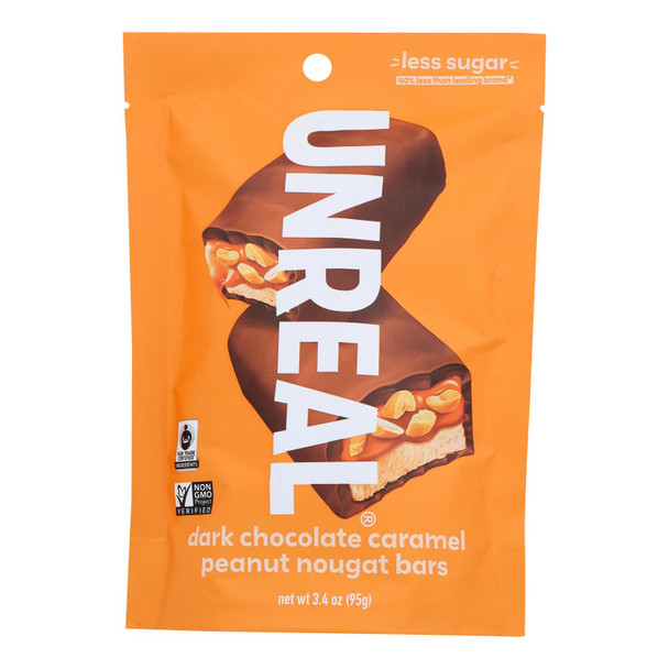 Unreal - Bar Chocolate Caramel Peanut Noug - Case Of 6-3.4 Oz