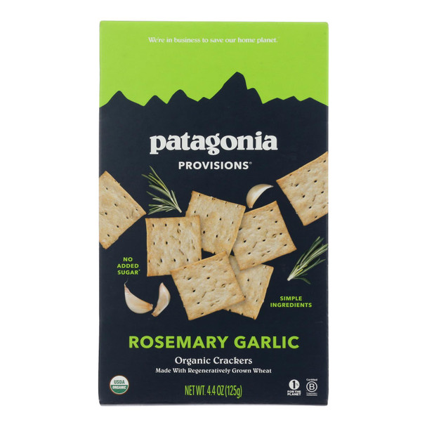 Patagonia Provisions - Cracker Organic Rosemary Garlic - Case Of 6 - 4.4 Ounces