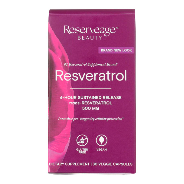 Reserveage Nutrition - Supplement Resveratrol 500 Milligrams - 1 Each-30 Vegetarian Capsules