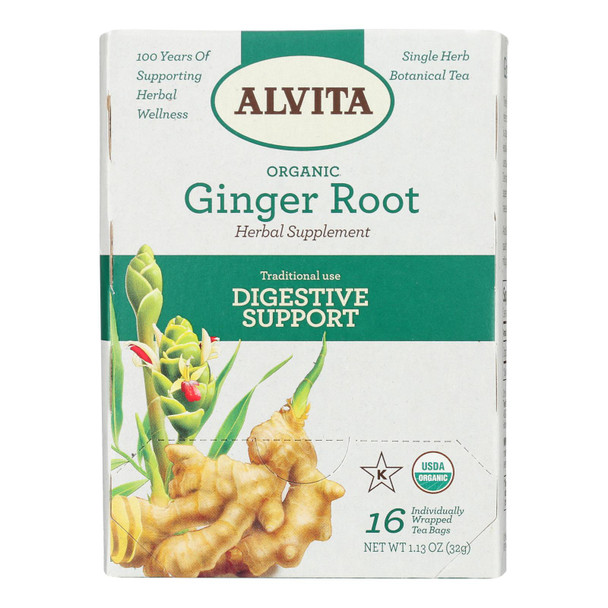 Alvita - Tea Organic 1 Herbal Ginger Root - 1 Each-16 Bag