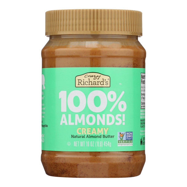 Crazy Richards - Almond Butter 100% Almond - Case Of 6 - 16 Oz