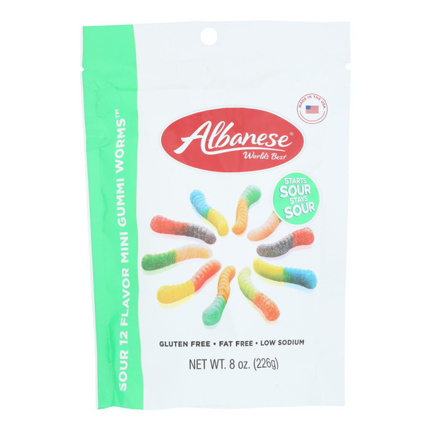 Albanese - Gummi Worms Mini Sour - Case Of 6-8 Ounces