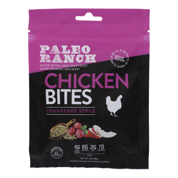 Paleo Ranch - Chicken Bites Cranberry Apple - Case Of 8-2 Oz