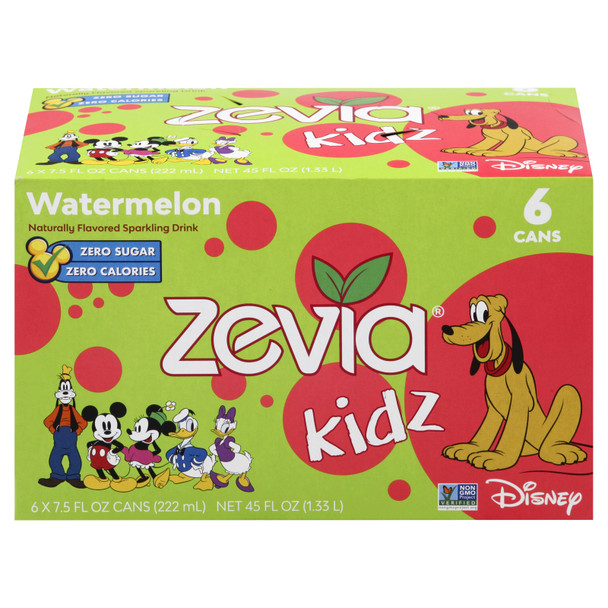 Zevia - Kidz Watermelon Sparkling - Case Of 4-6/7.5 Fz