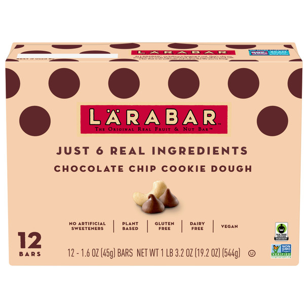 Larabar - Bar Chocolate Chip Cookie Dough - Case Of 6-12/1.6 Z