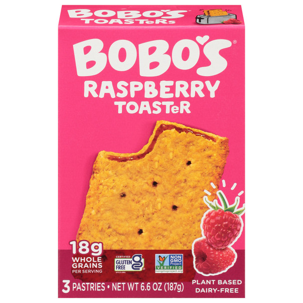 Bobo's Oat Bars - Tstr Pstry Raspberry Jam 3pk - Case Of 8-6.6 Oz