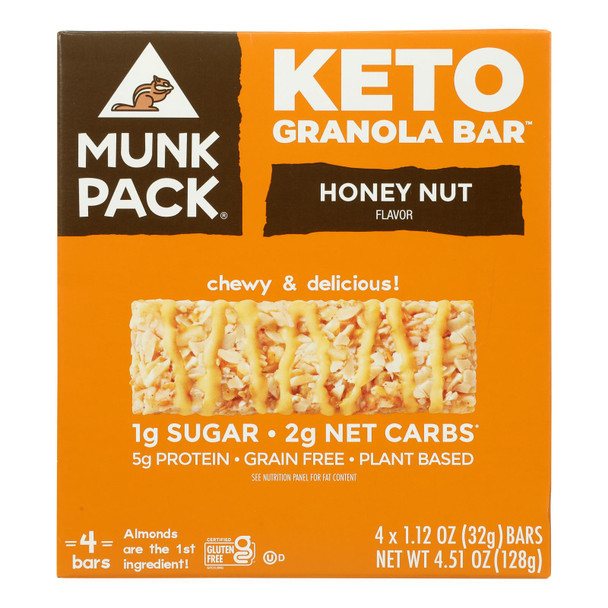 Munk Pack - Bar Honey Nut Keto - Case Of 6-4/1.12z