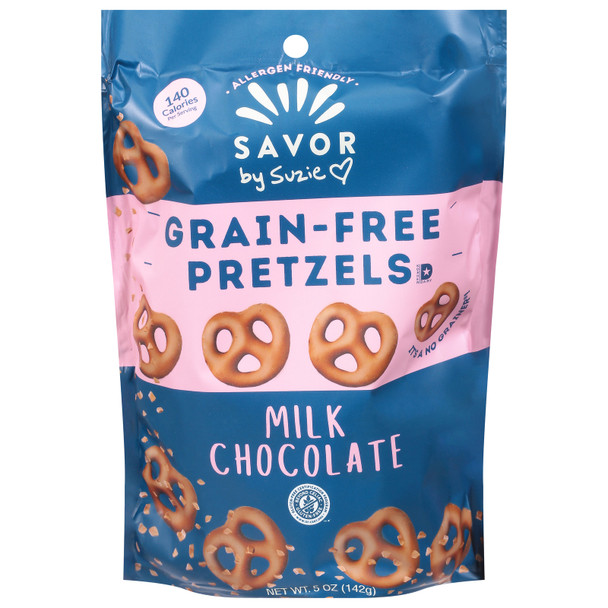 Savor Street - Pretzels Mini Gluten Free Milk Chocolate - Case Of 12-5 Oz