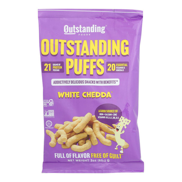 Outstanding Foods - Puffs White Chedda - Case Of 8-3 Oz
