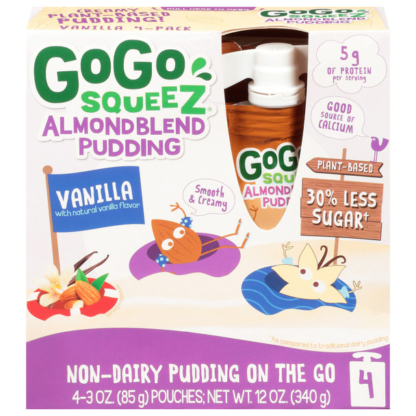 Gogo Squeez - Gogo Pudd Vanilla Almond Blend - Case Of 6-4/3 Oz