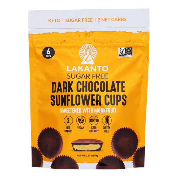 Lakanto - Sunflower Cups Dark Chocolate - Case Of 8-3.17 Oz