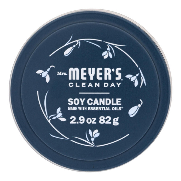 Mrs. Meyer's Clean Day - Soy Candle Tin Snow Drop - Case Of 8-2.9 Oz