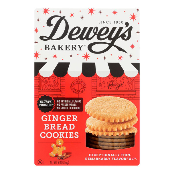 Deweys Bakery - Cookie Thins Gingerbread - Case Of 6-9 Oz
