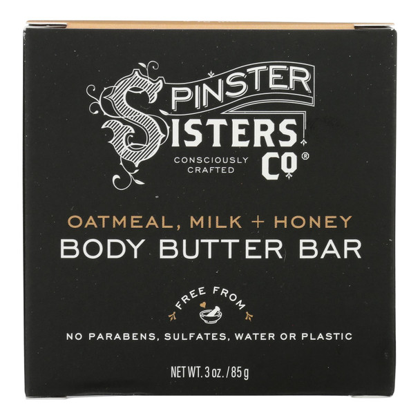 Spinster Sisters Company - Body Butter Bar Oatmeal Milk Honey - 1 Each-3 Ounces