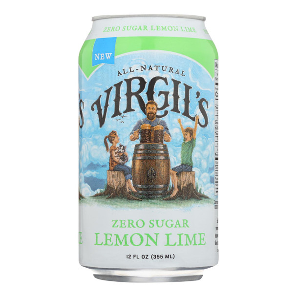 Virgil's Rootbeer - Soda Zero Sugar Lemon Lime - Case Of 4 - 6/12 Fz