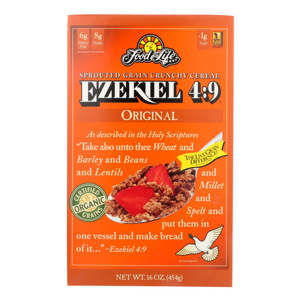 Food For Life Baking Co. Cereal - Organic - Ezekiel 4-9 - Sprouted Whole Grain - Original - 16 Oz - Case Of 6