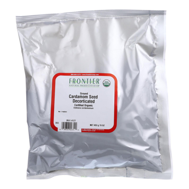 Frontier Herb Cardamom Seed - Organic - Powder - No Pods - Bulk - 1 Lb