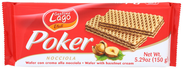 Gastone Lago Cookie Hzlnt Cream Wafer - Case of 16 - 5.290 OZ