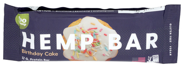 Evo Hemp Bar Birthday Cake Hemp - Case of 12 - 1.700 OZ
