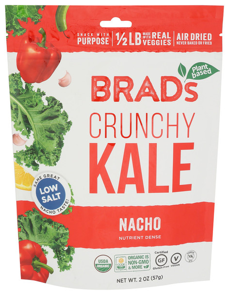 Brads Plant Based Kale Nacho Crnchy - Case of 12 - 2.000 OZ
