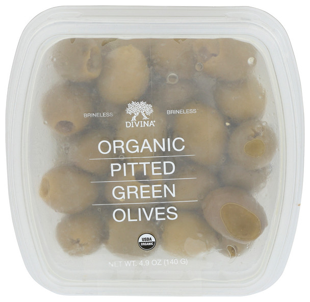 Divina Cup Olives Pitd Grn Org - Case of 6 - 4.900 OZ