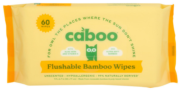 Caboo Wipes Bamboo Flushable - Case of 12 - 60.00 CT