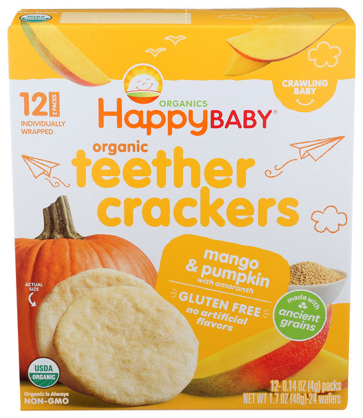 Happy Baby Cracker Teethr Mngo Pmpkn - Case of 6 - 1.700 OZ