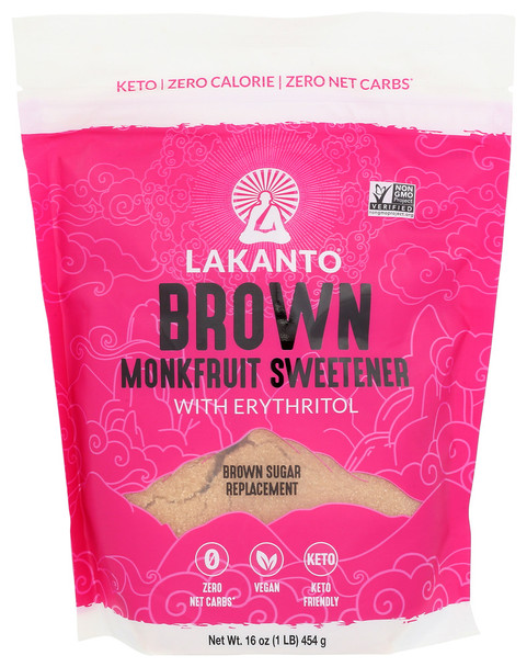 Lakanto Sweetener Brown Monkfruit - Case of 8 - 16.00 OZ