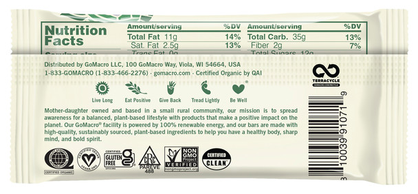 Gomacro Bar Chocolate Chip Mint - Case of 12 - 2.300 OZ