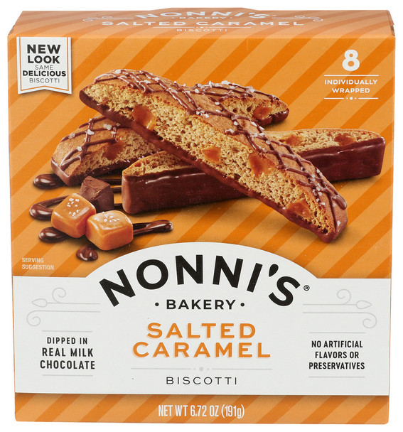 Nonnis Biscotti Salted Caramel - Case of 6 - 6.720 OZ