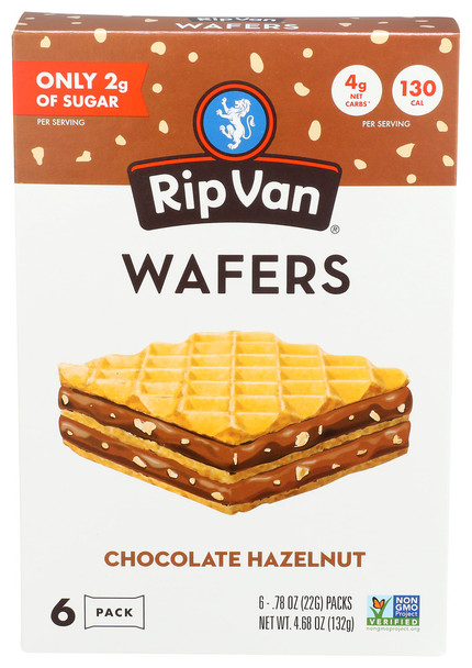 Rip Van Wafer Choc Hzlnt 6pc Box - Case of 6 - 4.680 OZ