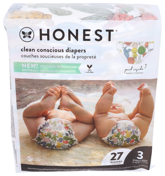 The Honest Company Diaper Cactus Cutie Sz 3 - Case of 4 - 27.00 PK