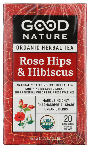 Good Nature Tea Hibiscus Rosehips - Case of 6 - 1.760 OZ