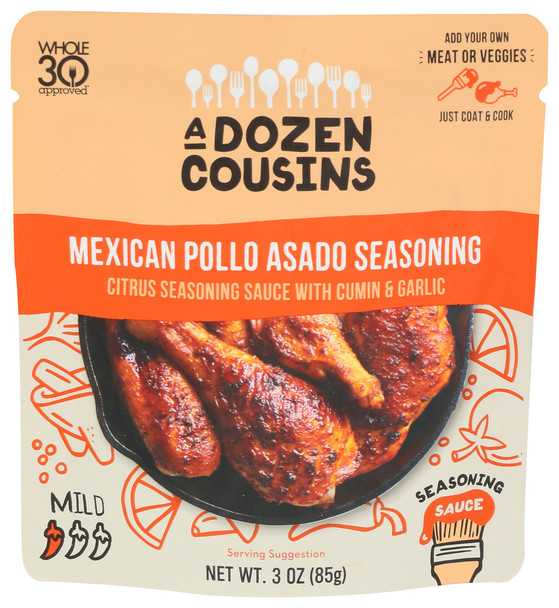 A Dozen Cousins Seasoning Sauce Pollo Asa - Case of 10 - 3.000 OZ