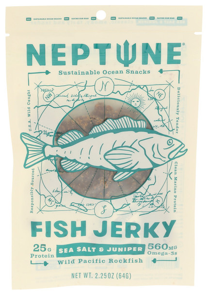 Neptune Snacks Jerky Fish Sea Salt Junip - Case of 10 - 2.250 OZ