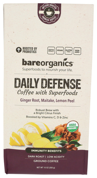 Bareorganics Coffee Ground Daily Dfns - Case of 6 - 10.00 OZ
