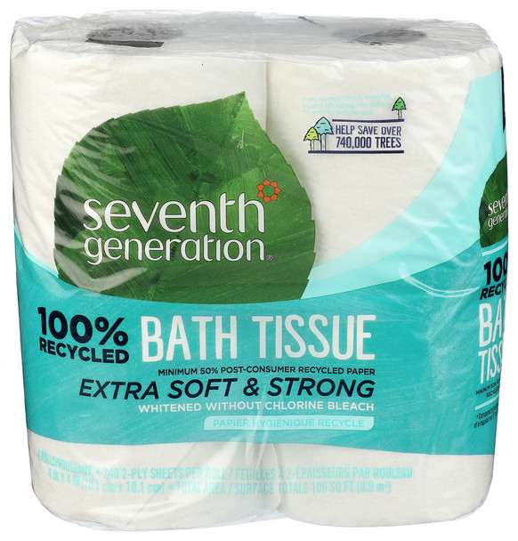 Seventh Generation Tissue Bath 2ply 4pk 300ct - 1.000 EA