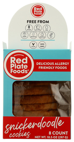 Red Plate Foods Cookies Snickerdoodle 8ct - Case of 6 - 10.50 OZ