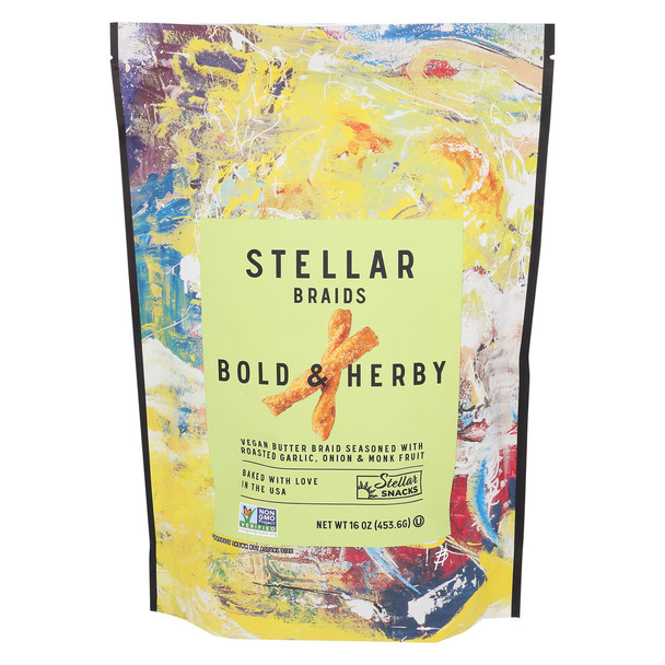 Stellar Snacks Pretzel Braids Bold Herby - Case of 12 - 16.00 OZ