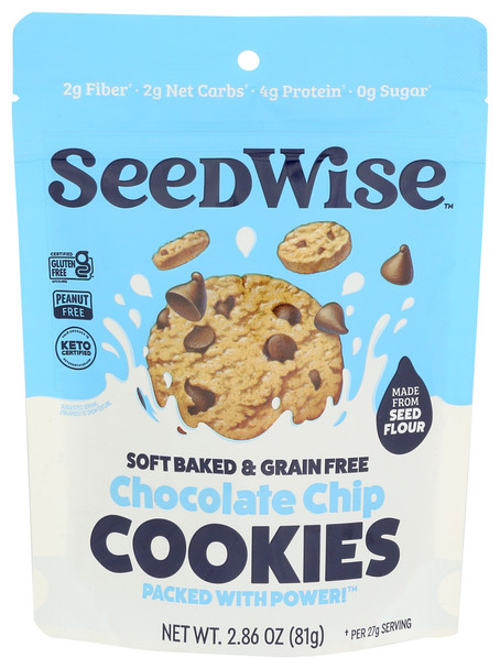 Seedwise Cookies Chocolate Chip - Case of 6 - 2.850 OZ