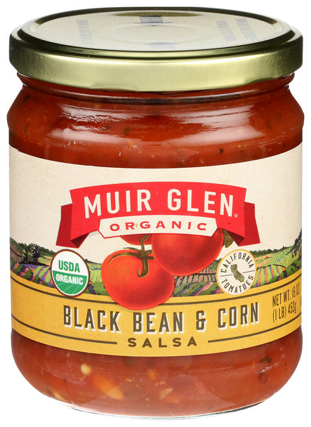 Muir Glen Salsa Medm Blkb Crn - 16.00 OZ
