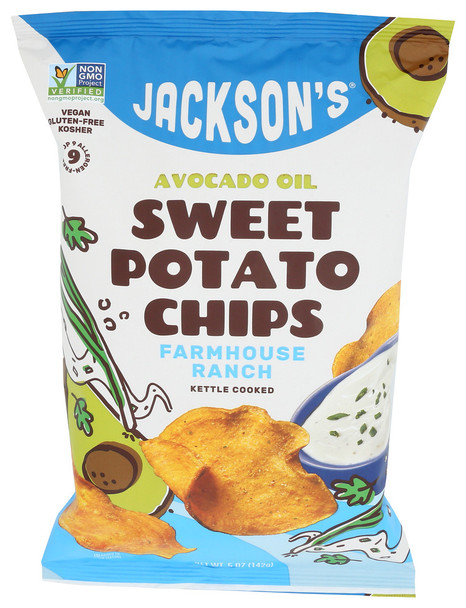 Jacksons Chips Chips Rnch Avcd Swt Ptto - Case of 12 - 5.000 OZ