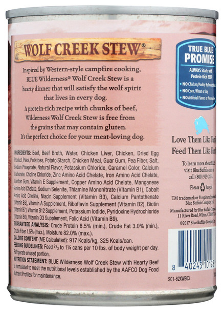 Blue Buffalo Food Dog Stew Beef - Case of 12 - 12.50 OZ