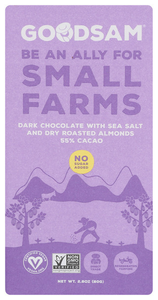 Goodsam Bar Salted Almond Sf - Case of 12 - 2.800 OZ