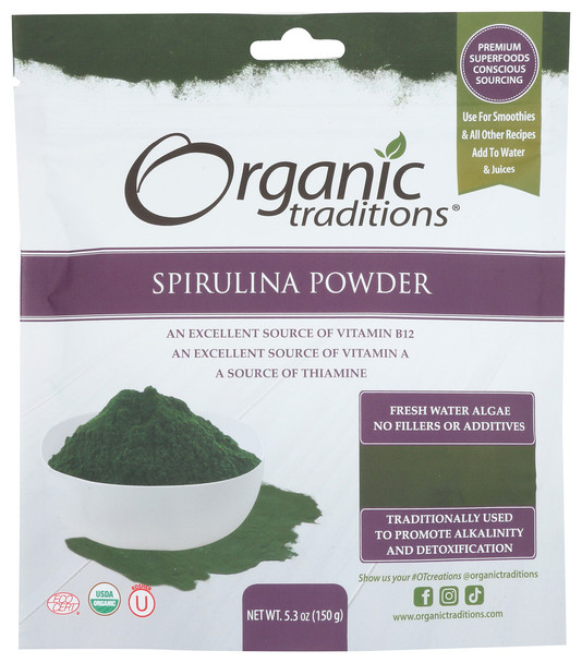 Organic Traditions Superfood Spirulina - 5.300 OZ