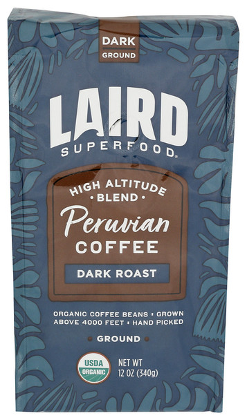Laird Superfood Coffee Grnd Drk Rst Org - Case of 6 - 12.00 OZ